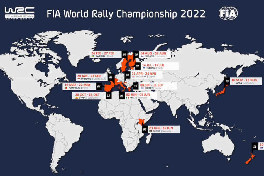 WRC calendar 2022