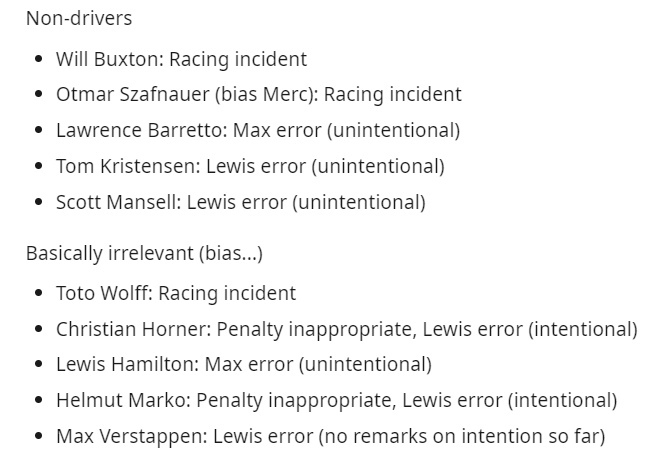 Hamilton Verstappen crash opinions