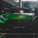 green Mercedes-Benz car