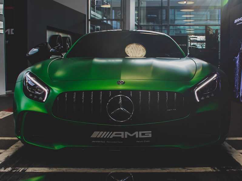 green Mercedes-Benz car